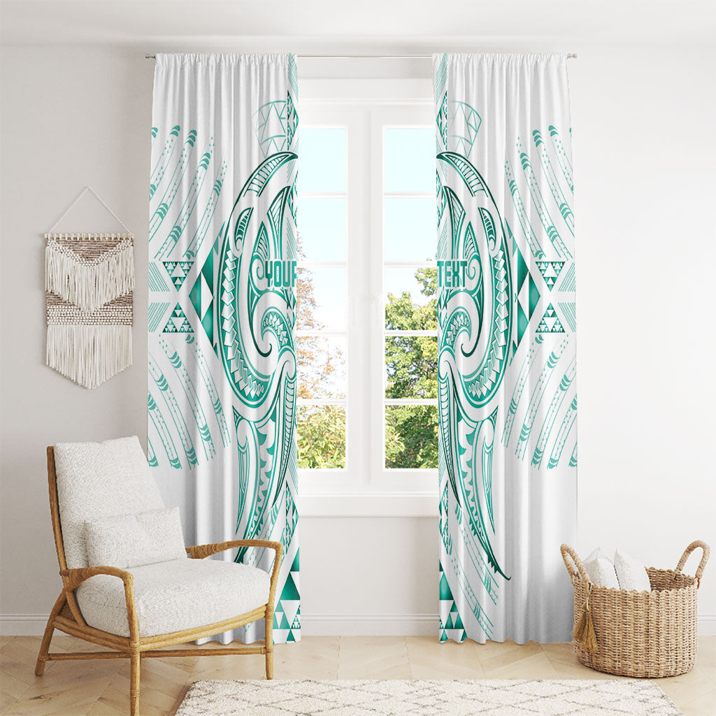 Maori Rugby Custom Ngaru Mangopare Window Curtain Karikiorangi Taniwha Motif