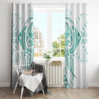 Maori Rugby Custom Ngaru Mangopare Window Curtain Karikiorangi Taniwha Motif
