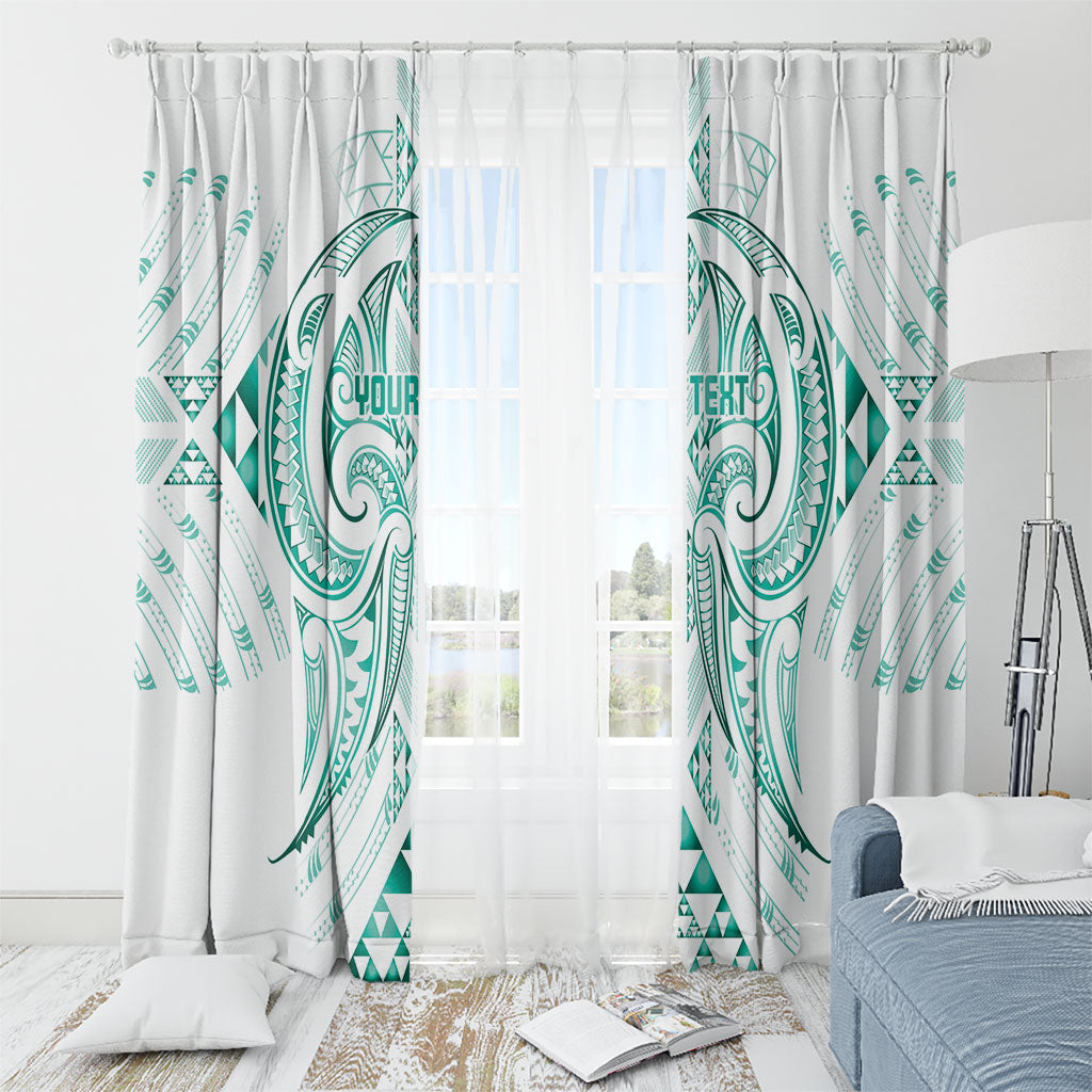 Maori Rugby Custom Ngaru Mangopare Window Curtain Karikiorangi Taniwha Motif