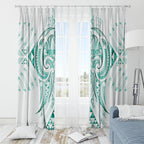 Maori Rugby Custom Ngaru Mangopare Window Curtain Karikiorangi Taniwha Motif