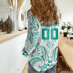 Maori Rugby Custom Ngaru Mangopare Women Casual Shirt Karikiorangi Taniwha Motif