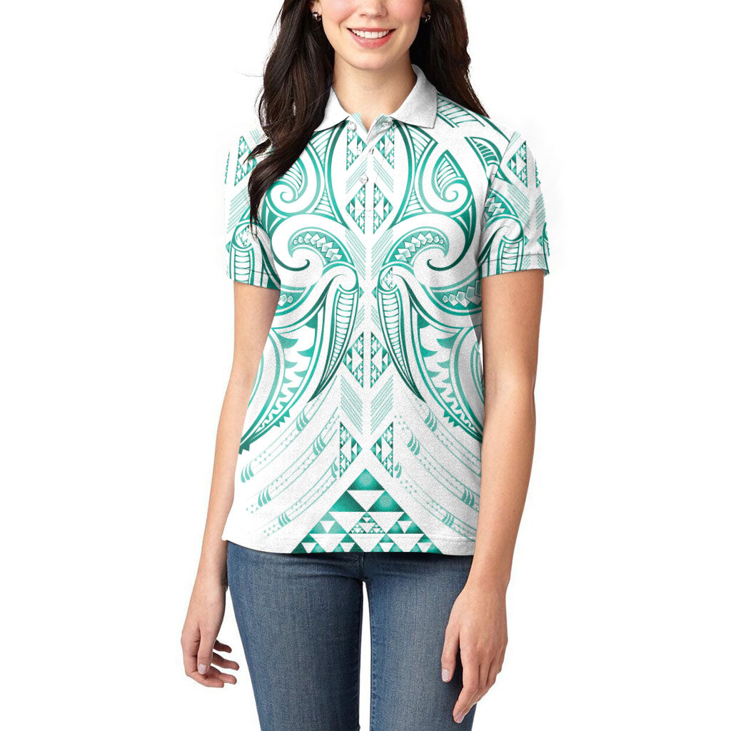 Maori Rugby Custom Ngaru Mangopare Women Polo Shirt Karikiorangi Taniwha Motif