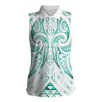 Maori Rugby Custom Ngaru Mangopare Women Sleeveless Polo Shirt Karikiorangi Taniwha Motif