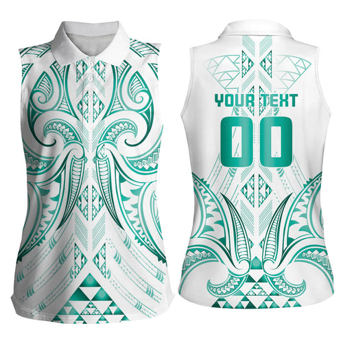 Maori Rugby Custom Ngaru Mangopare Women Sleeveless Polo Shirt Karikiorangi Taniwha Motif