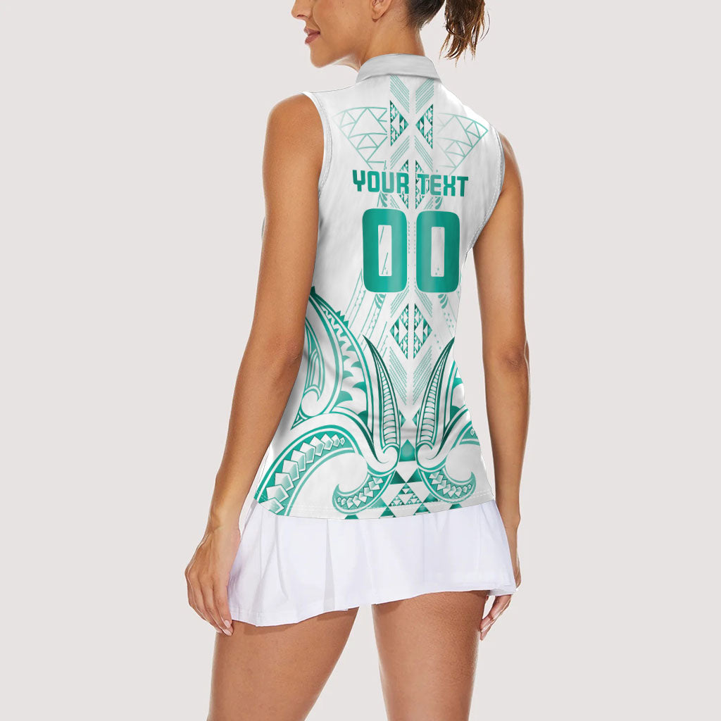 Maori Rugby Custom Ngaru Mangopare Women Sleeveless Polo Shirt Karikiorangi Taniwha Motif