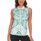 Maori Rugby Custom Ngaru Mangopare Women Sleeveless Polo Shirt Karikiorangi Taniwha Motif