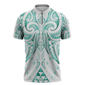 Maori Rugby Custom Ngaru Mangopare Zipper Polo Shirt Karikiorangi Taniwha Motif
