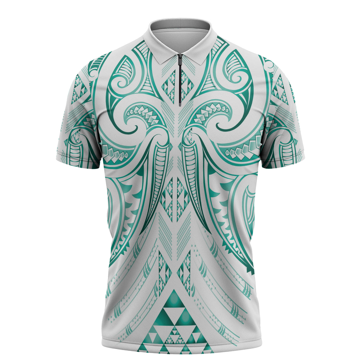 Maori Rugby Custom Ngaru Mangopare Zipper Polo Shirt Karikiorangi Taniwha Motif