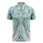 Maori Rugby Custom Ngaru Mangopare Zipper Polo Shirt Karikiorangi Taniwha Motif