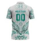 Maori Rugby Custom Ngaru Mangopare Zipper Polo Shirt Karikiorangi Taniwha Motif