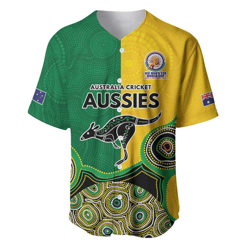Custom Australia Cricket Spirit 2026 Baseball Jersey World T20 Edition - Aussie Color Aboriginal Motif - Aussie Hoodie