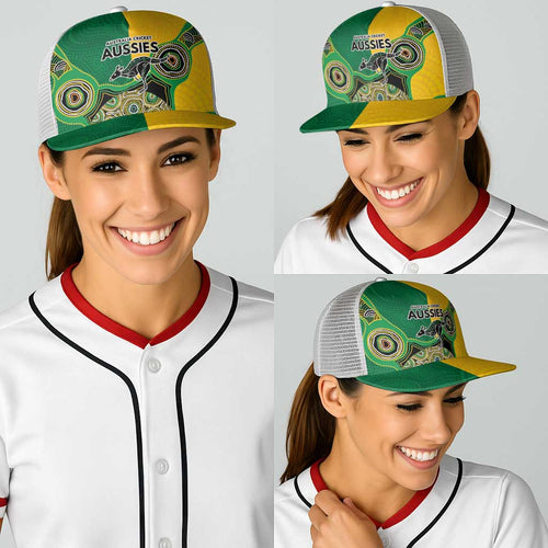 Australia Cricket Spirit 2026 Baseball Net Cap World T20 Edition - Aussie Color Aboriginal Motif - Aussie Hoodie
