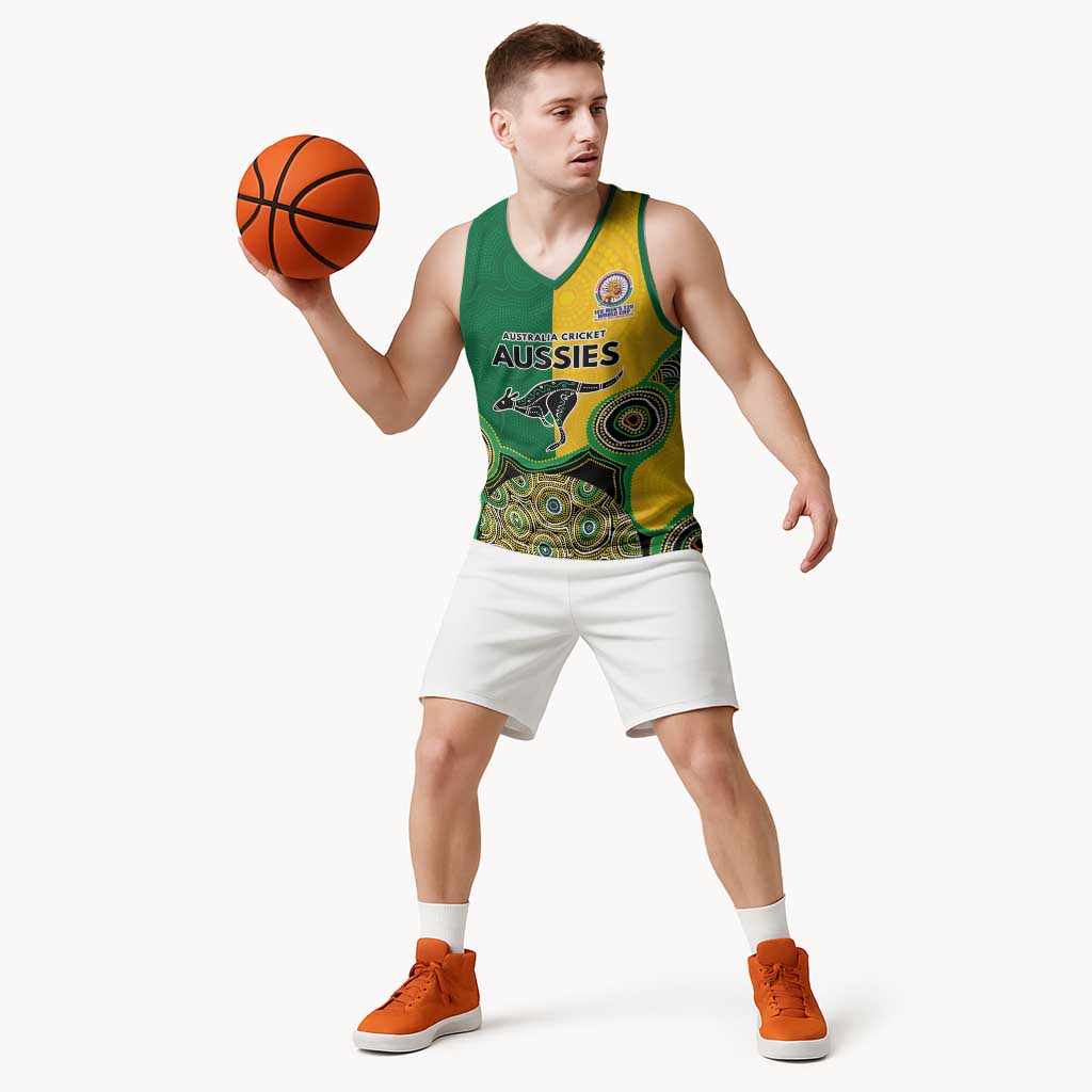 Custom Australia Cricket Spirit 2026 Basketball Jersey World T20 Edition - Aussie Color Aboriginal Motif - Aussie Hoodie