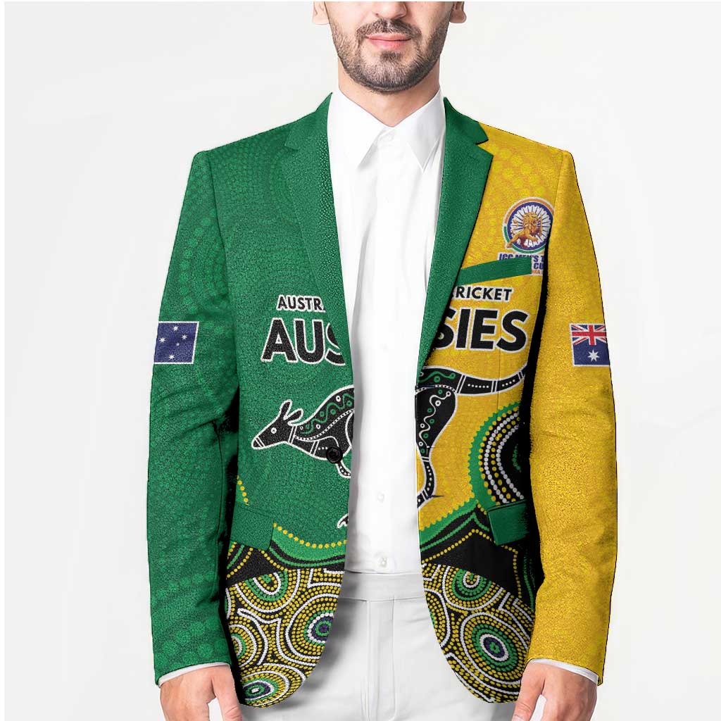 Custom Australia Cricket Spirit 2026 Blazer World T20 Edition - Aussie Color Aboriginal Motif - Aussie Hoodie