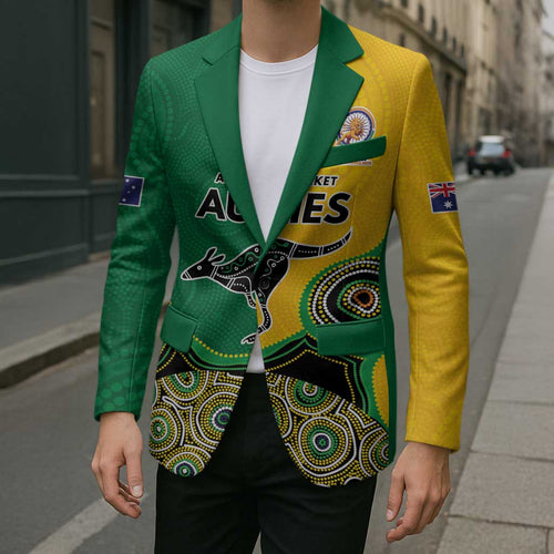 Custom Australia Cricket Spirit 2026 Blazer World T20 Edition - Aussie Color Aboriginal Motif - Aussie Hoodie