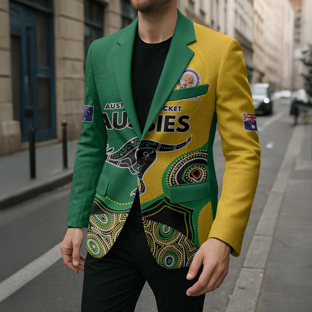 Custom Australia Cricket Spirit 2026 Blazer World T20 Edition - Aussie Color Aboriginal Motif - Aussie Hoodie