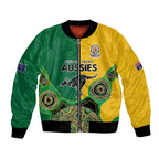 Custom Australia Cricket Spirit 2026 Bomber Jacket World T20 Edition - Aussie Color Aboriginal Motif - Aussie Hoodie