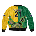 Custom Australia Cricket Spirit 2026 Bomber Jacket World T20 Edition - Aussie Color Aboriginal Motif - Aussie Hoodie