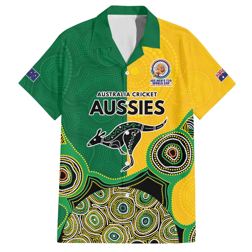 Custom Australia Cricket Spirit 2026 Hawaiian Shirt World T20 Edition - Aussie Color Aboriginal Motif - Aussie Hoodie