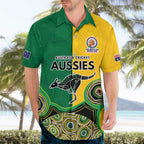 Custom Australia Cricket Spirit 2026 Hawaiian Shirt World T20 Edition - Aussie Color Aboriginal Motif - Aussie Hoodie