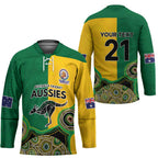 Custom Australia Cricket Spirit 2026 Hockey Jersey World T20 Edition - Aussie Color Aboriginal Motif - Aussie Hoodie