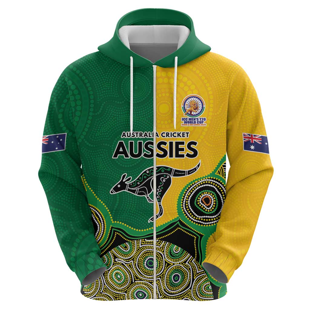 Custom Australia Cricket Spirit 2026 Hoodie World T20 Edition - Aussie Color Aboriginal Motif - Aussie Hoodie
