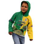 Custom Australia Cricket Spirit 2026 Kid Hoodie World T20 Edition - Aussie Color Aboriginal Motif - Aussie Hoodie