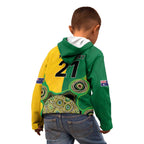 Custom Australia Cricket Spirit 2026 Kid Hoodie World T20 Edition - Aussie Color Aboriginal Motif - Aussie Hoodie