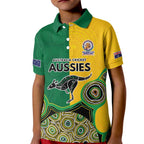 Custom Australia Cricket Spirit 2026 Kid Polo Shirt World T20 Edition - Aussie Color Aboriginal Motif - Aussie Hoodie
