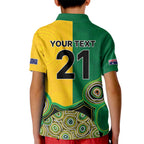 Custom Australia Cricket Spirit 2026 Kid Polo Shirt World T20 Edition - Aussie Color Aboriginal Motif - Aussie Hoodie