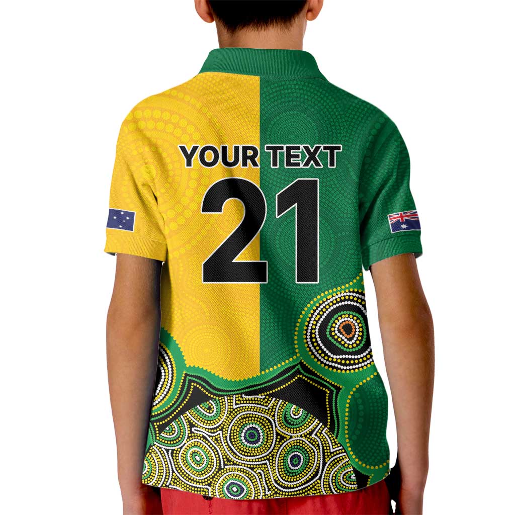 Custom Australia Cricket Spirit 2026 Kid Polo Shirt World T20 Edition - Aussie Color Aboriginal Motif - Aussie Hoodie