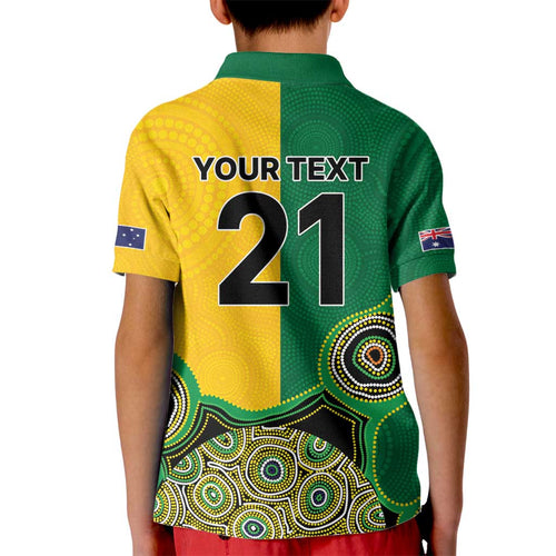 Custom Australia Cricket Spirit 2026 Kid Polo Shirt World T20 Edition - Aussie Color Aboriginal Motif - Aussie Hoodie
