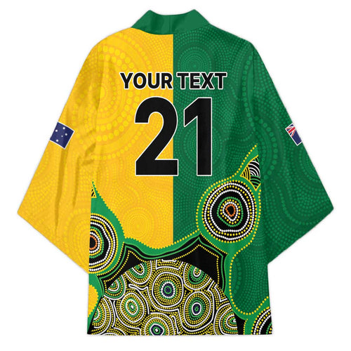 Custom Australia Cricket Spirit 2026 Kimono World T20 Edition - Aussie Color Aboriginal Motif - Aussie Hoodie