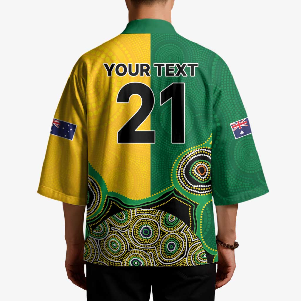 Custom Australia Cricket Spirit 2026 Kimono World T20 Edition - Aussie Color Aboriginal Motif - Aussie Hoodie