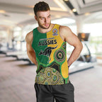Custom Australia Cricket Spirit 2026 Men Tank Top World T20 Edition - Aussie Color Aboriginal Motif - Aussie Hoodie