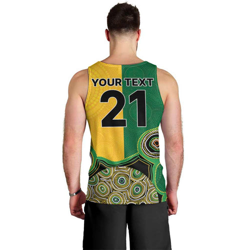 Custom Australia Cricket Spirit 2026 Men Tank Top World T20 Edition - Aussie Color Aboriginal Motif - Aussie Hoodie