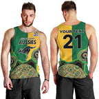 Custom Australia Cricket Spirit 2026 Men Tank Top World T20 Edition - Aussie Color Aboriginal Motif - Aussie Hoodie