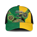 Australia Cricket Spirit 2026 Mesh Trucker Cap World T20 Edition - Aussie Color Aboriginal Motif - Aussie Hoodie