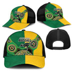 Australia Cricket Spirit 2026 Mesh Trucker Cap World T20 Edition - Aussie Color Aboriginal Motif - Aussie Hoodie