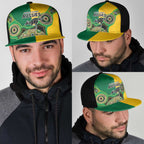 Australia Cricket Spirit 2026 Mesh Trucker Cap World T20 Edition - Aussie Color Aboriginal Motif - Aussie Hoodie