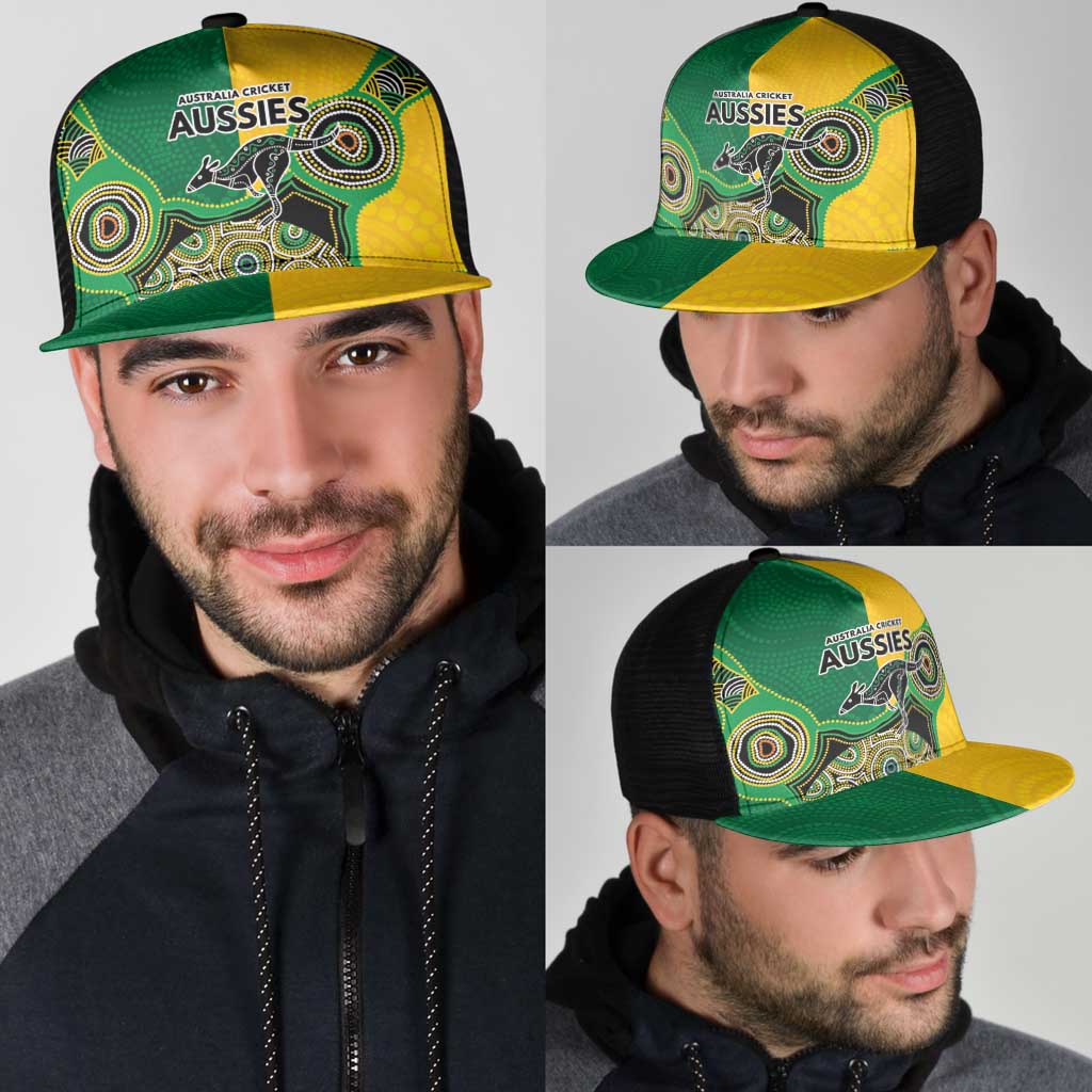 Australia Cricket Spirit 2026 Mesh Trucker Cap World T20 Edition - Aussie Color Aboriginal Motif - Aussie Hoodie