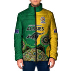 Custom Australia Cricket Spirit 2026 Padded Jacket World T20 Edition - Aussie Color Aboriginal Motif - Aussie Hoodie