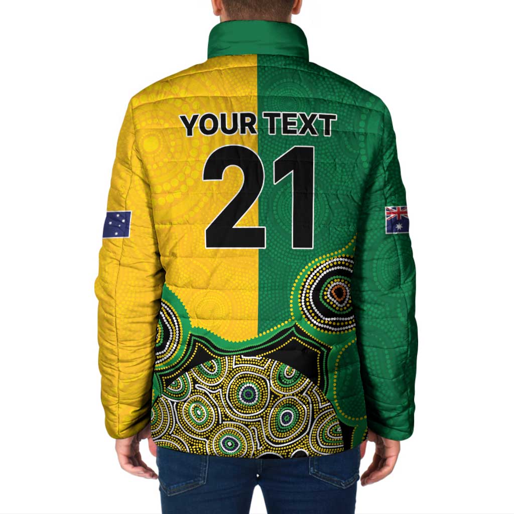 Custom Australia Cricket Spirit 2026 Padded Jacket World T20 Edition - Aussie Color Aboriginal Motif - Aussie Hoodie