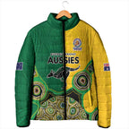 Custom Australia Cricket Spirit 2026 Padded Jacket World T20 Edition - Aussie Color Aboriginal Motif - Aussie Hoodie