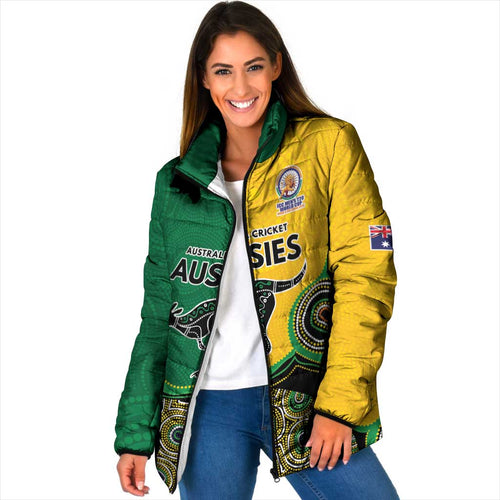 Custom Australia Cricket Spirit 2026 Padded Jacket World T20 Edition - Aussie Color Aboriginal Motif - Aussie Hoodie
