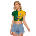 Custom Australia Cricket Spirit 2026 Raglan Cropped T Shirt World T20 Edition - Aussie Color Aboriginal Motif - Aussie Hoodie