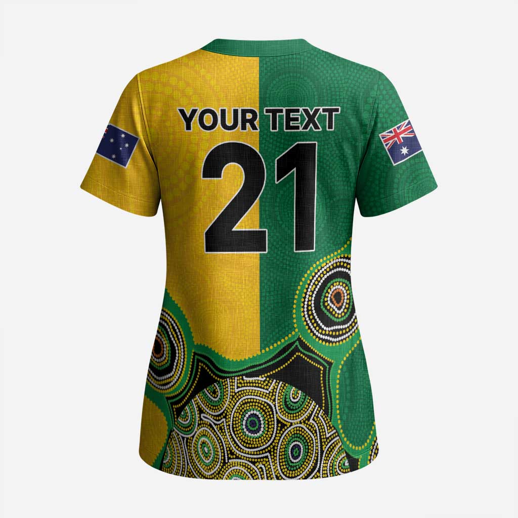 Custom Australia Cricket Spirit 2026 Scrub Top World T20 Edition - Aussie Color Aboriginal Motif - Aussie Hoodie