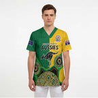Custom Australia Cricket Spirit 2026 Scrub Top World T20 Edition - Aussie Color Aboriginal Motif - Aussie Hoodie