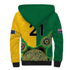 Custom Australia Cricket Spirit 2026 Sherpa Hoodie World T20 Edition - Aussie Color Aboriginal Motif - Aussie Hoodie