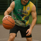 Custom Australia Cricket Spirit 2026 Sleeveless Hoodie World T20 Edition - Aussie Color Aboriginal Motif - Aussie Hoodie